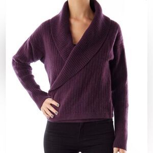 Diane von Furstenberg Sweater Purple Long Sleeve with V-Neck size SP 501